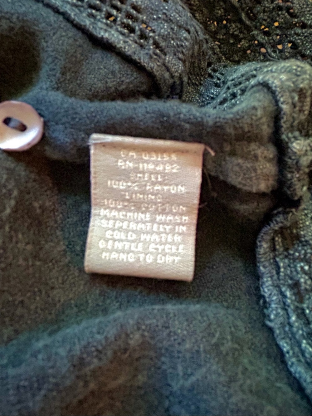 April Cornell Brianna Maxi Dress Charcoal Acid Washed w Hand Embroidery Modest - Picture 6 of 7